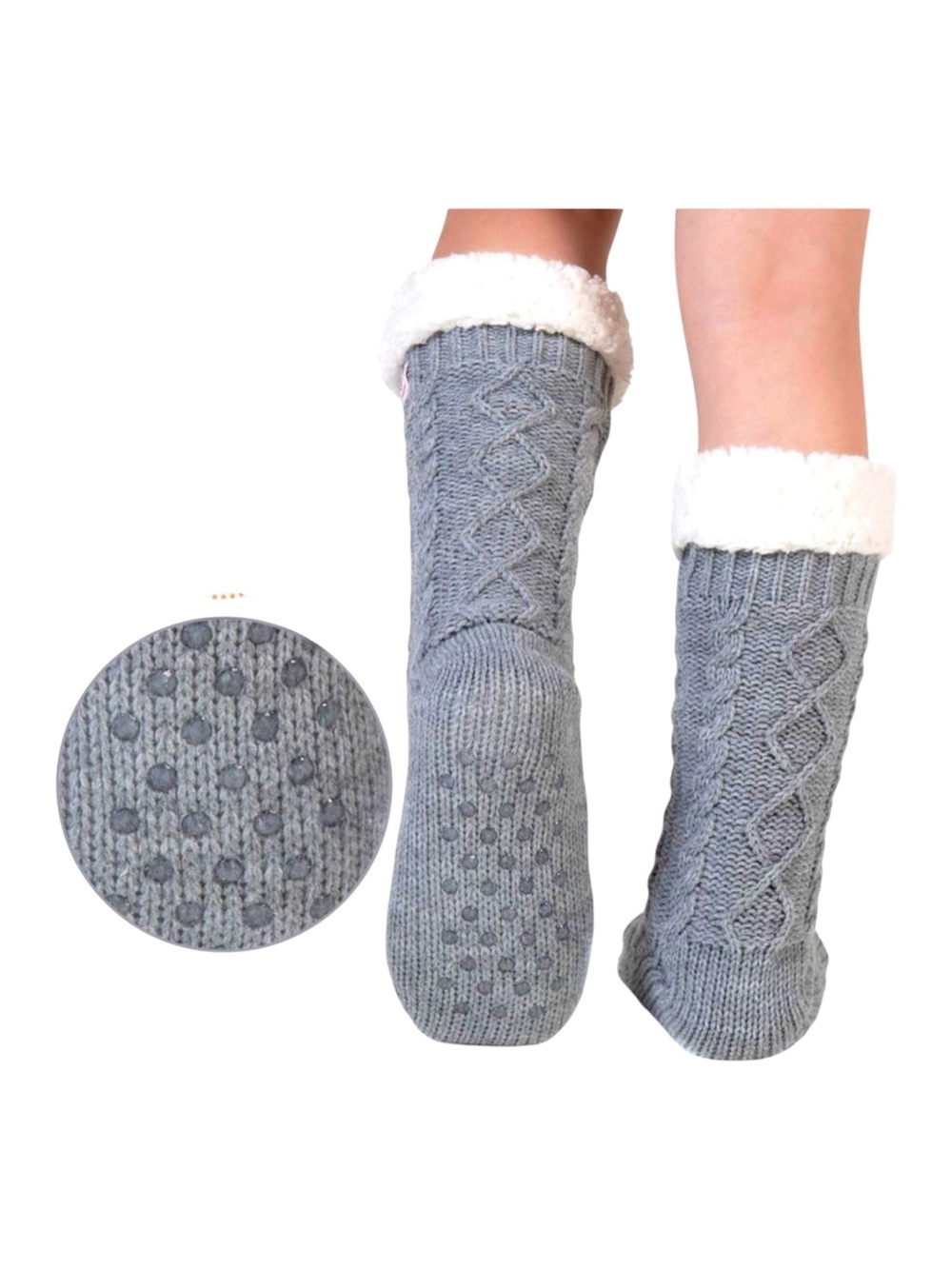 Women’s Mid-Calf Sweater Knit Slipper Socks size M